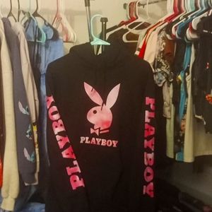Playboy brand pink tie-dye hoodie